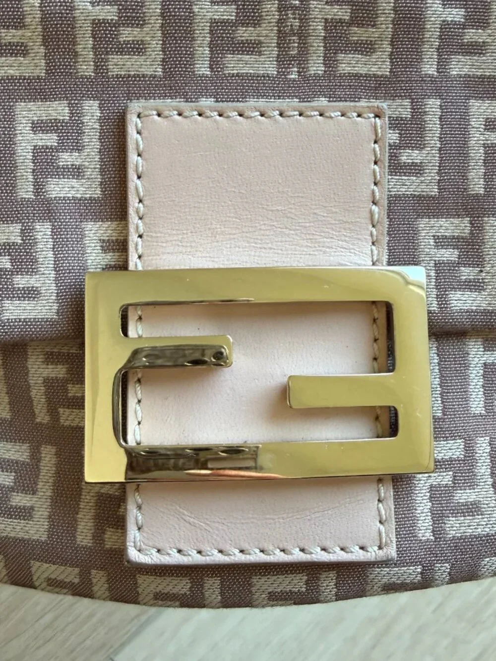 Vintage FENDI - FENDI Zucchino Vitello Mini Mama Baguette Cipria - Pink Canvas - Picture 4 of 11